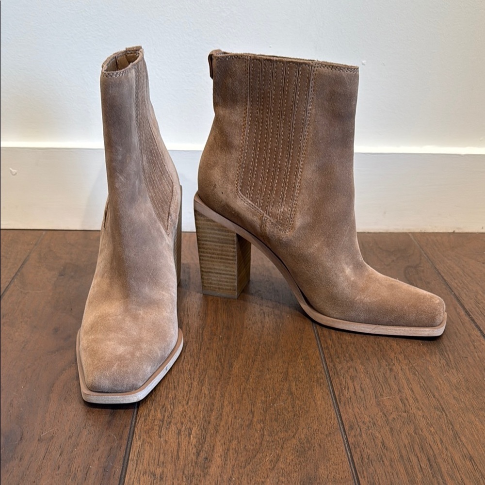 Tan Sam Edelman Suede Ankle Boots 8.5